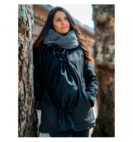 Abrigo de Porteo y Embarazo Wombat & Co Wallaby 2.0 Black Soul (Negro y Gris)