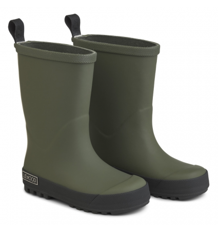Botas de agua liewod verde y negro