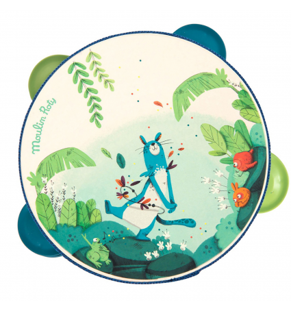 Pandereta Moulin Roty La Jungla Blau