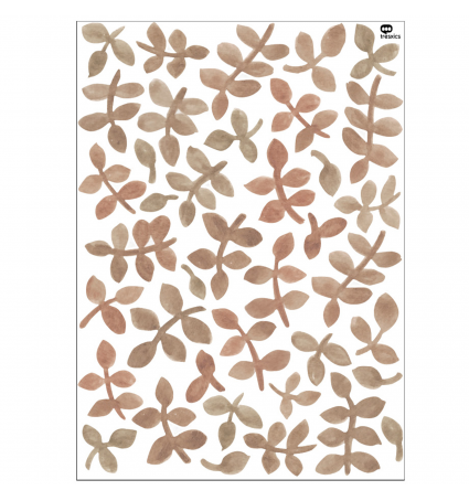 Vinilo Decorativo Tresxics Hojas Acuarela Marrón S