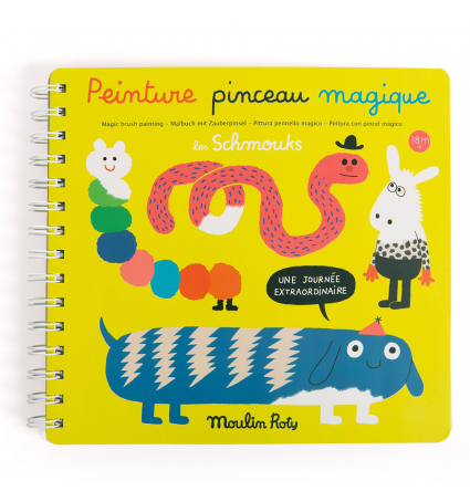 Cuaderno para pintar con pincel mágico Moulin Roty Schmouks