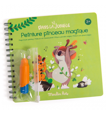 Cuaderno para pintar con pincel mágico Moulin Roty Jungla