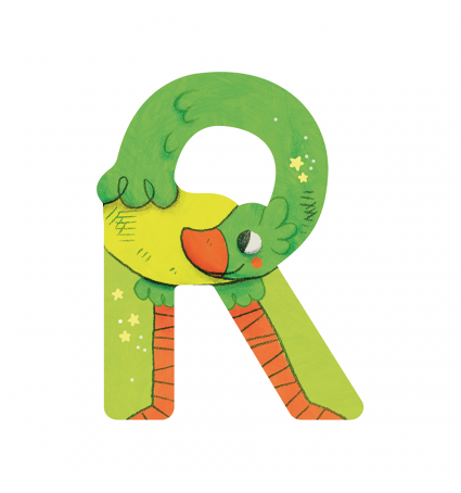 Letra de madera R Moulin Roty Verde