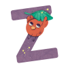  Lletra de fusta Z Moulin Roty Violeta