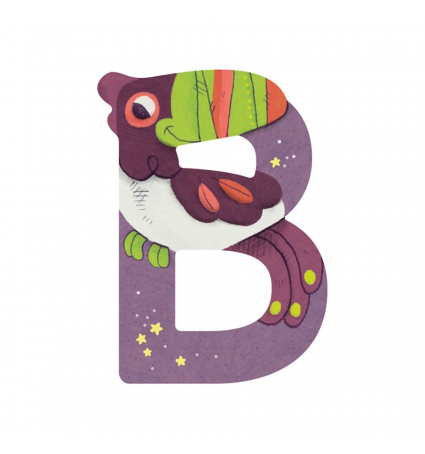 Lletra de fusta B Moulin Roty Violeta