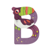 Lletra de fusta B Moulin Roty Violeta