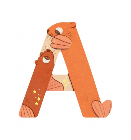 Lletra de fusta A Moulin Roty Taronja