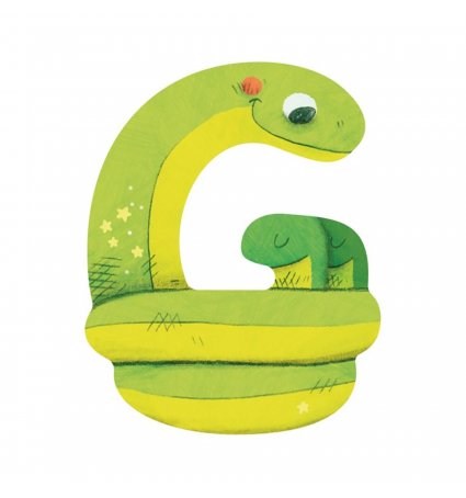 Letra de madera G Moulin Roty Verde