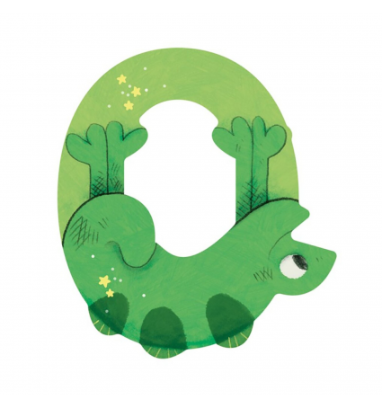 Lletra de fusta O Moulin Roty Verd