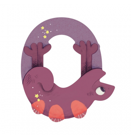 Lletra de fusta O Moulin Roty Violeta