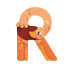 Letra de madera R Moulin Roty Naranja