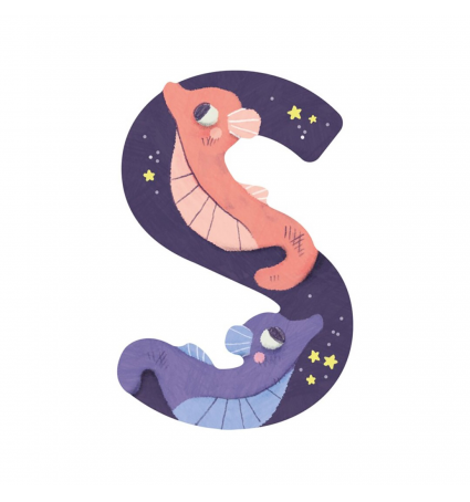 Lletra de fusta S Moulin Roty Violeta