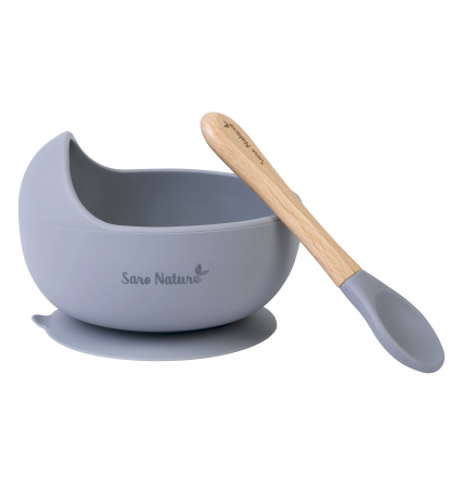 Bol i Cullera Saro Nature "Wave" Silicona Azul Mist