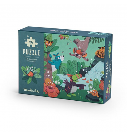 Puzle Moulin Roty 24 piezas Fosforescent La Cascade Dans la Jungle