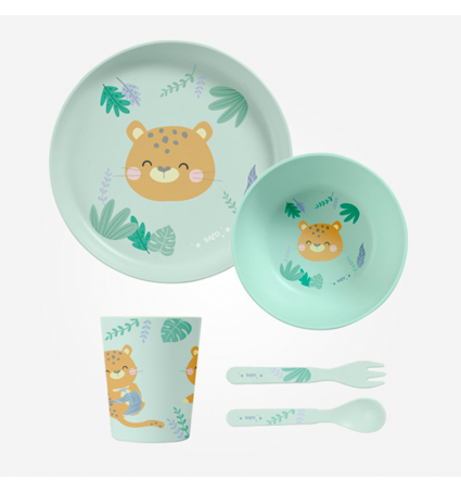 Vaixella Saro 5 peces Jungle Cheetahs Menta