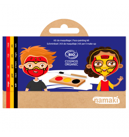 Kit de maquillaje Namaki Ninja y Superhéroe (rojo, oro, negro) 
