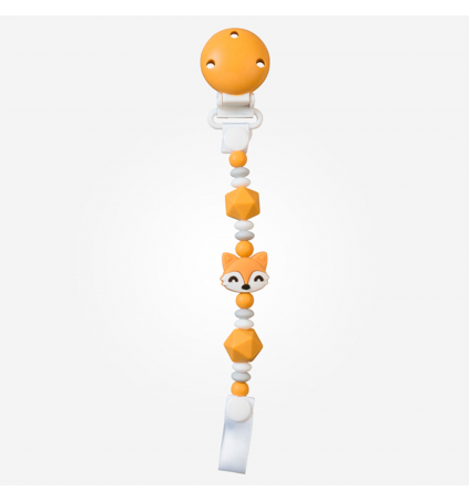 Portachupetes Silicona Saro Foxy Mostaza 