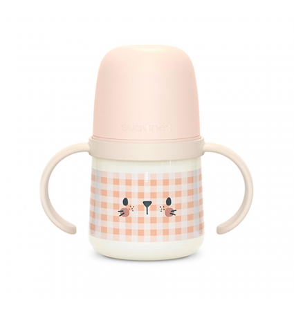 Biberón con asas Suavinex 150 ml noche Conejo