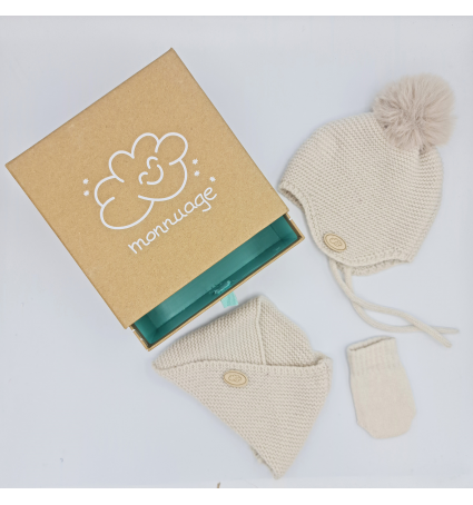 Conjunt primera posada Monnuage Gorro, coll i manyoples Gel