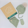 Conjunt primera posada Monnuage Gorro, coll i manyoples Verde