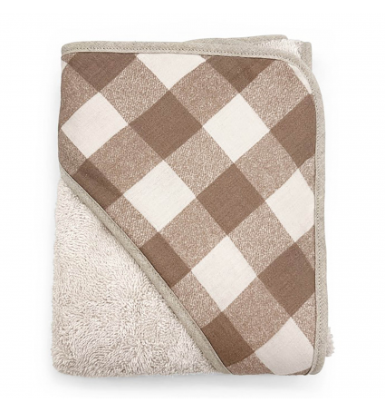 Capa de bany Babyshower 75x75cm Bunny Vichy Caramel