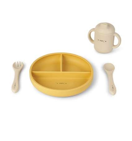 Vaixella de silicona Saro "Food & Fun" Mostassa