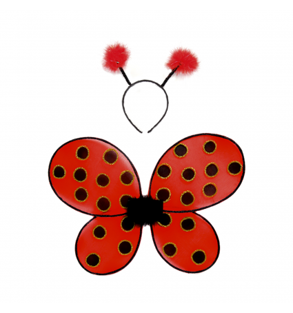 Disfraz Great Pretenders Alas y diadema de mariquita