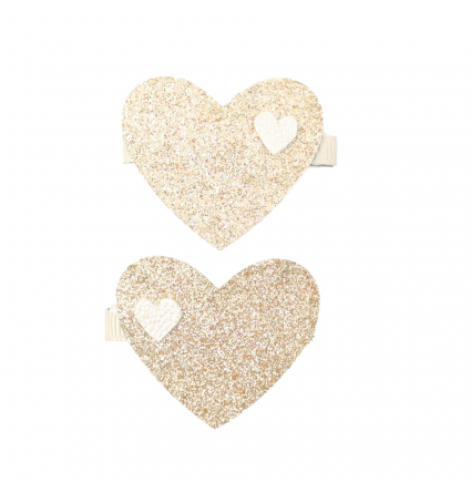 Set de Clips Billy ❤ Audrey Big Heart Dorado