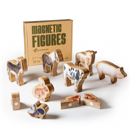 Figures Magnètiques de bambú Nowordbooks Animals de la Granja