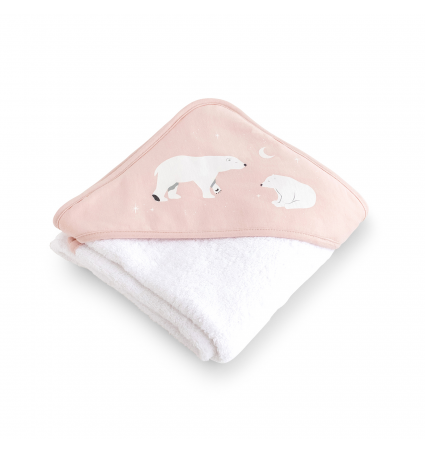 Capa de bany Bonjourbébé 100X100 Polaris Rosa