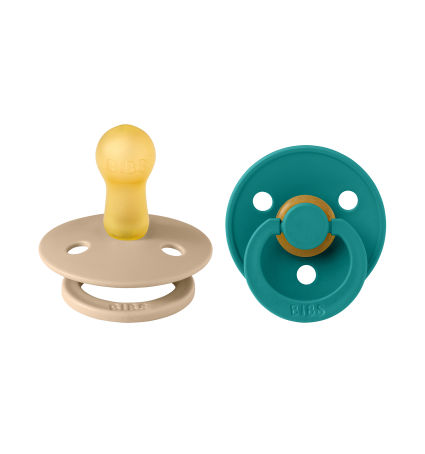 Pack 2 xumets BIBS Round Taupe/Scuba 0-6m 