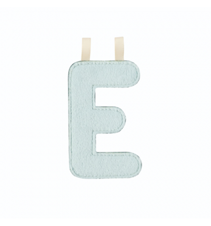 Lletra de roba Lilliputiens E blau fosforescent
