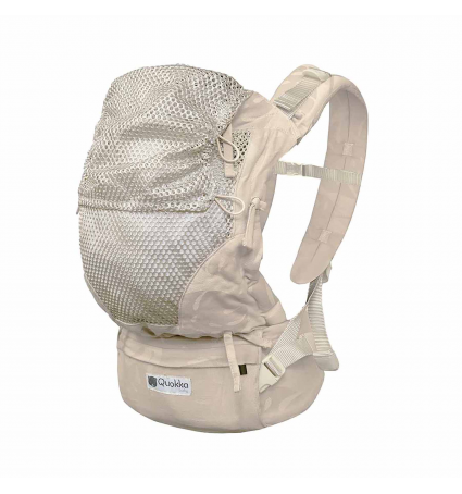 Mochila Portabebés Quokkababy E-Carrier Mesh Taupe Leaves