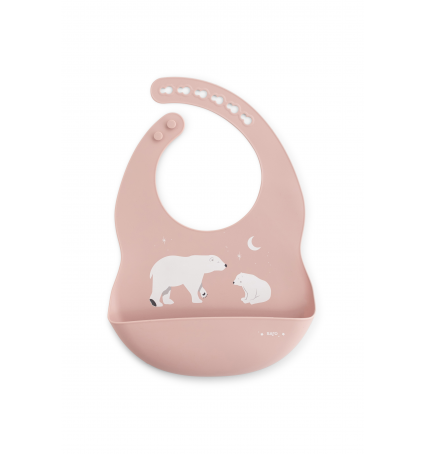 Babero Silicona Saro Polaris rosa
