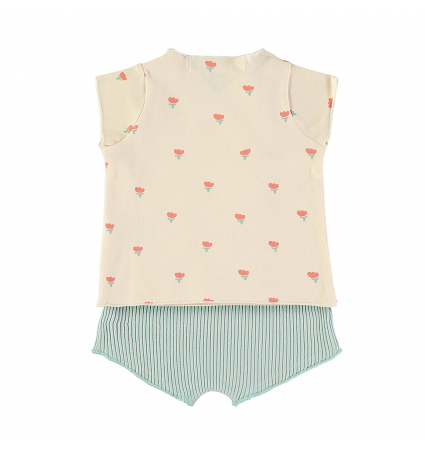 Top & Culotte Babyclic Poppies Ecru