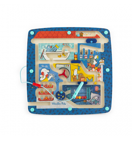 Laberint magnètic Moulin Roty Puce & Pilou