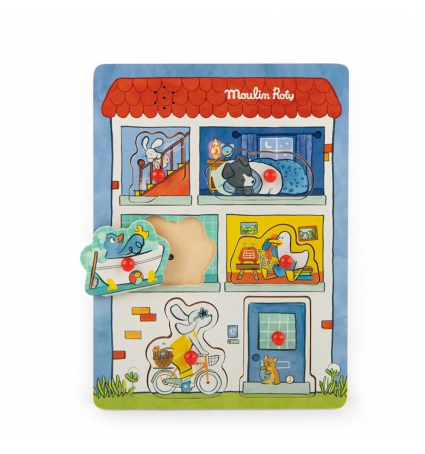 Puzzle Encajable Sonoro Moulin Roty Puce & Pilou