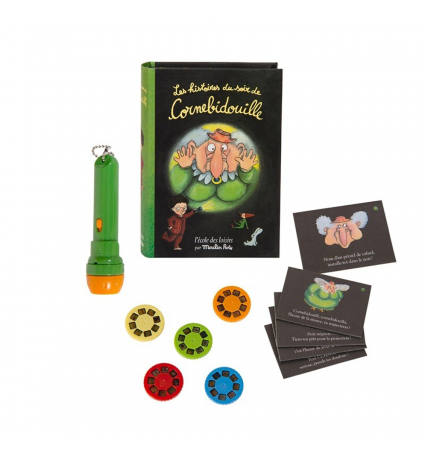 Libro linterna proyector de historias Moulin Roty Cornebidouille