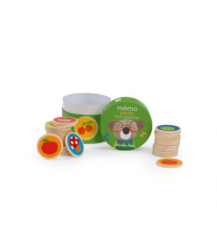 Juego de memoria de madera Moulin Roty Les Popipop El jardín