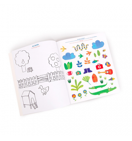 Cuaderno para Colorear con Pegatinas Moulin Roty Les Popipop