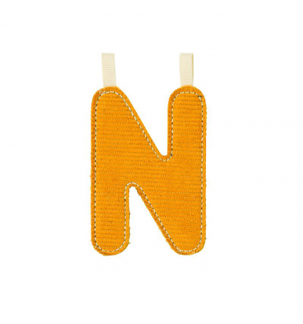 Letra de tela Lilliputiens N ocre fosforescente