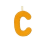 Letra de tela Lilliputiens C ocre fosforescente