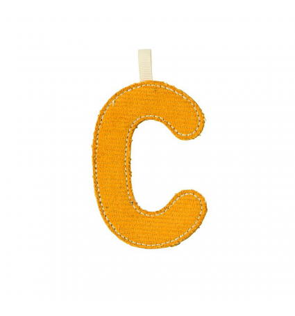 Lletra de roba Lilliputiens C ocre fosforescent