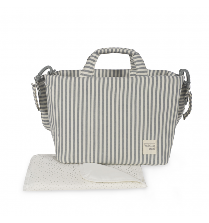 Bolsa Canastilla Walking Mum Praliné rayas Matcha
