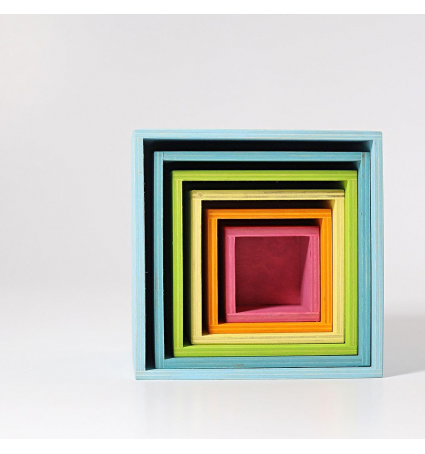 Cubs apilables fusta Grimm's grans Pastel 