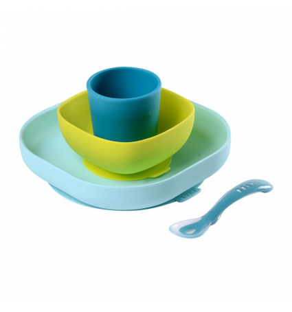Vaixella de silicona Béaba Blau 